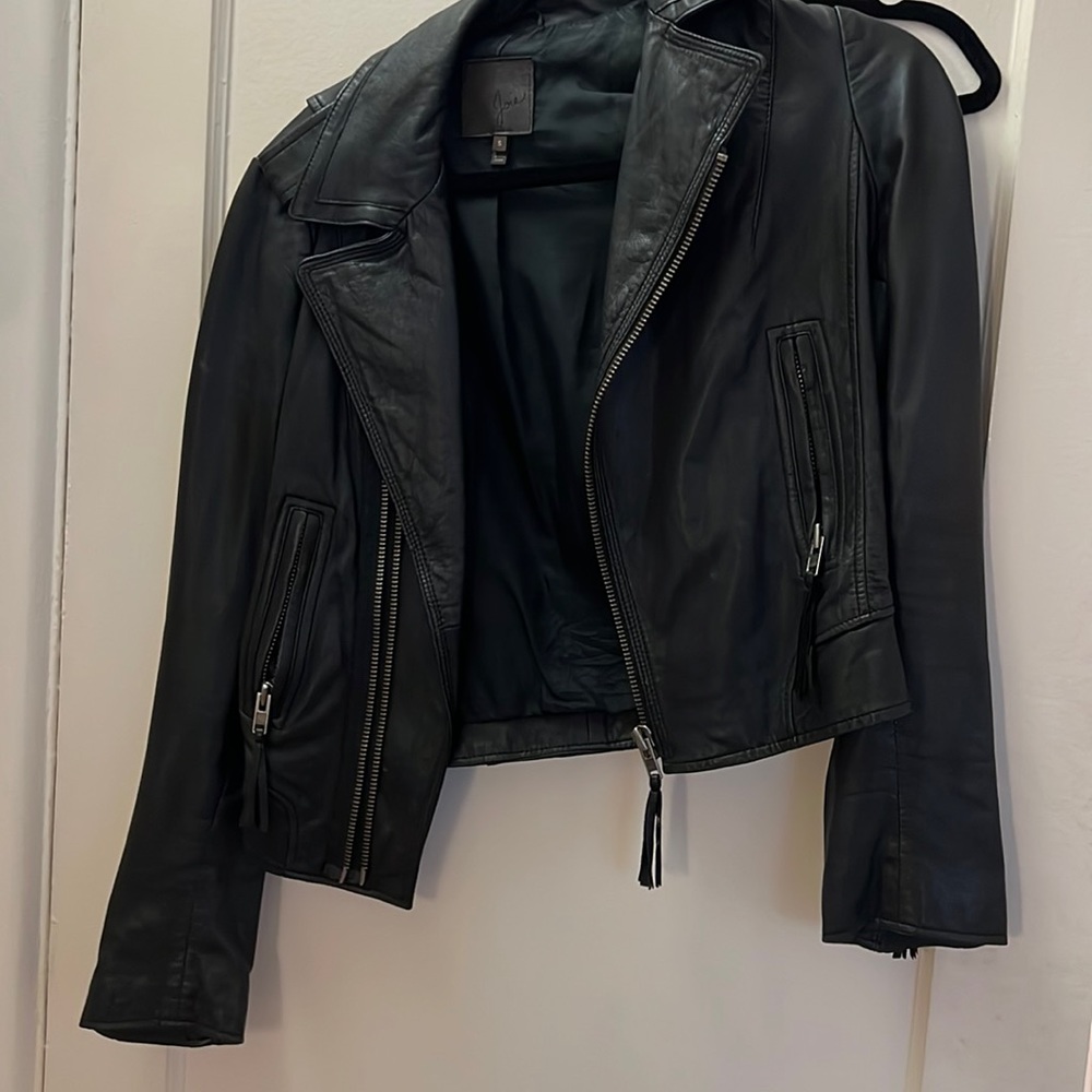 Joie caviar leather jacket